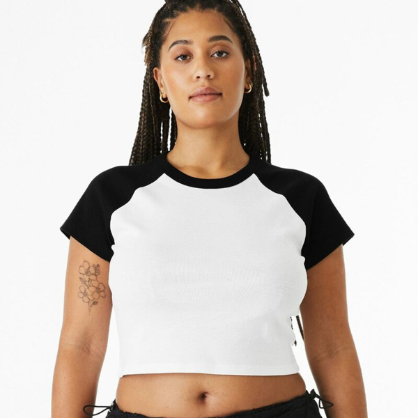 Women's Micro Rib Raglan Baby Tee Thumbnail