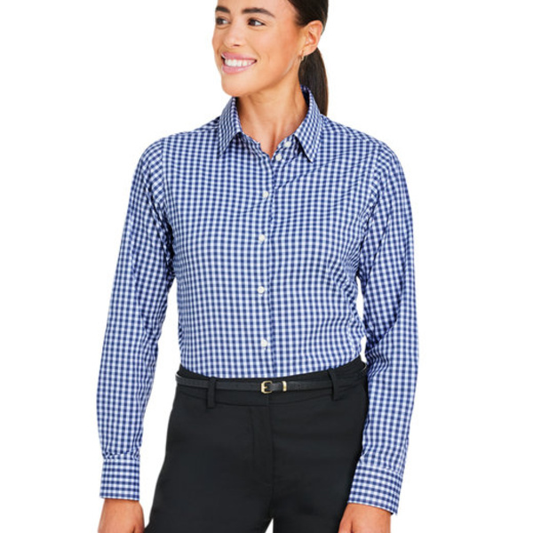 CrownLux Performance® Ladies' Gingham Shirt Thumbnail