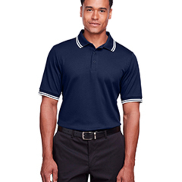 CrownLux Performance® Men's Plaited Tipped Polo Thumbnail