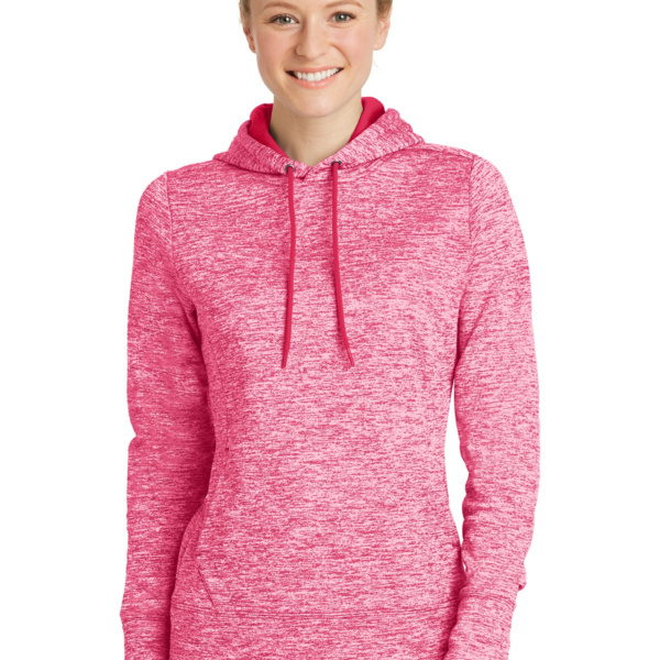 Ladies PosiCharge ® Electric Heather Fleece Hooded Pullover Thumbnail
